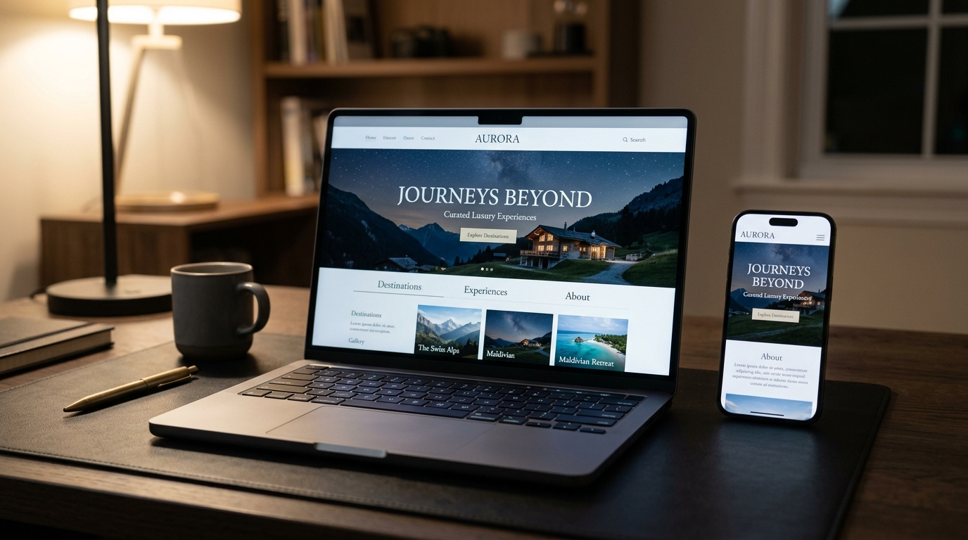 Diseño Web de Alto Impacto en MacBook Pro y Smartphone